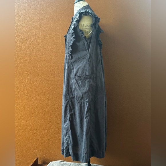 Wrap London Gray Broderie Anglaise Sleeveless Cotton Dress Size 8 EUC! - Picture 4 of 9